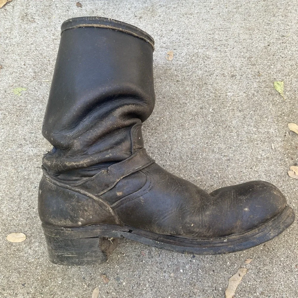 Vintage 60s Sears Engineer Boots Buckle Biker Size Men US 9 Rockabilly